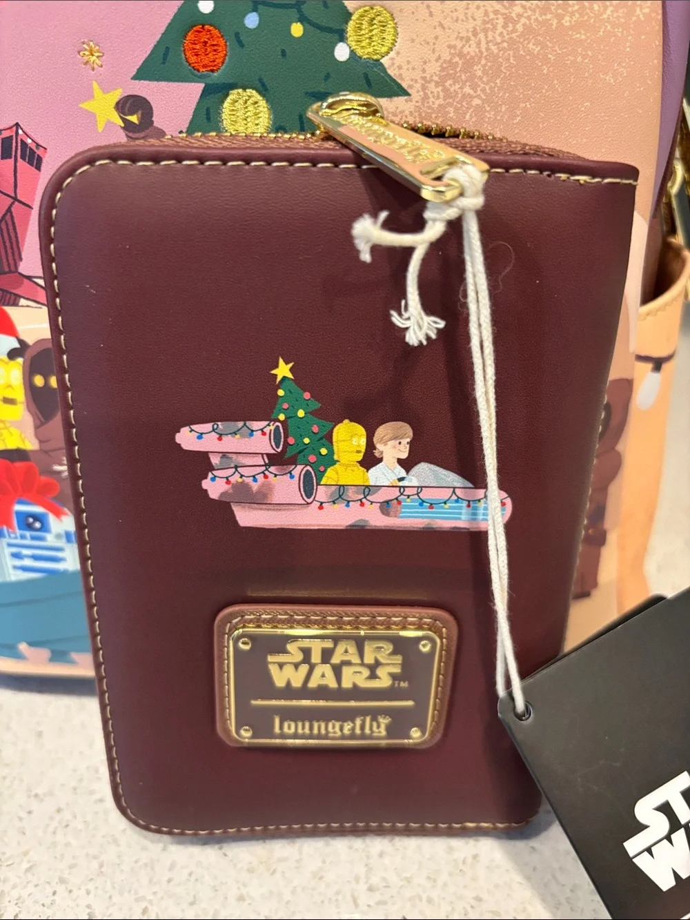 Jawa Star Wars Christmas Tree Lounging Backpack and Wallet Set NWT